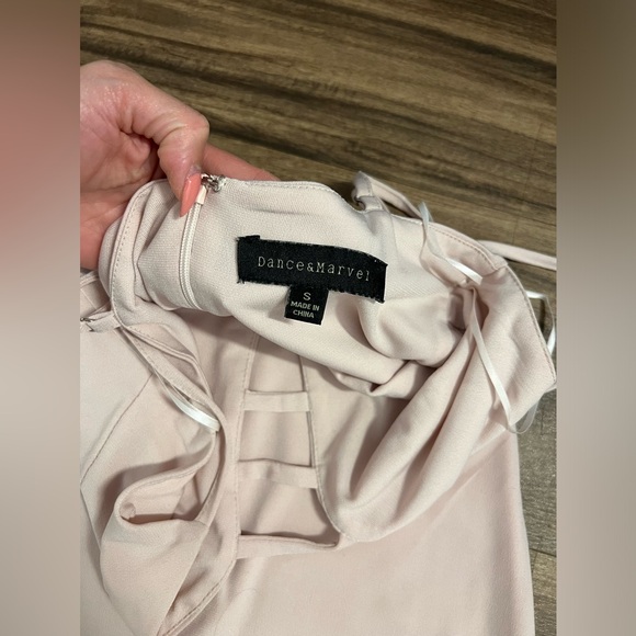 Nasty Gal Dance and Marvel Blush Pink MIDI cut out dress sz XS S - Picture 3 of 4